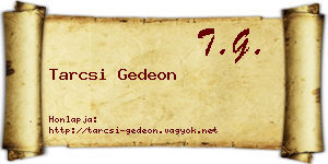 Tarcsi Gedeon névjegykártya